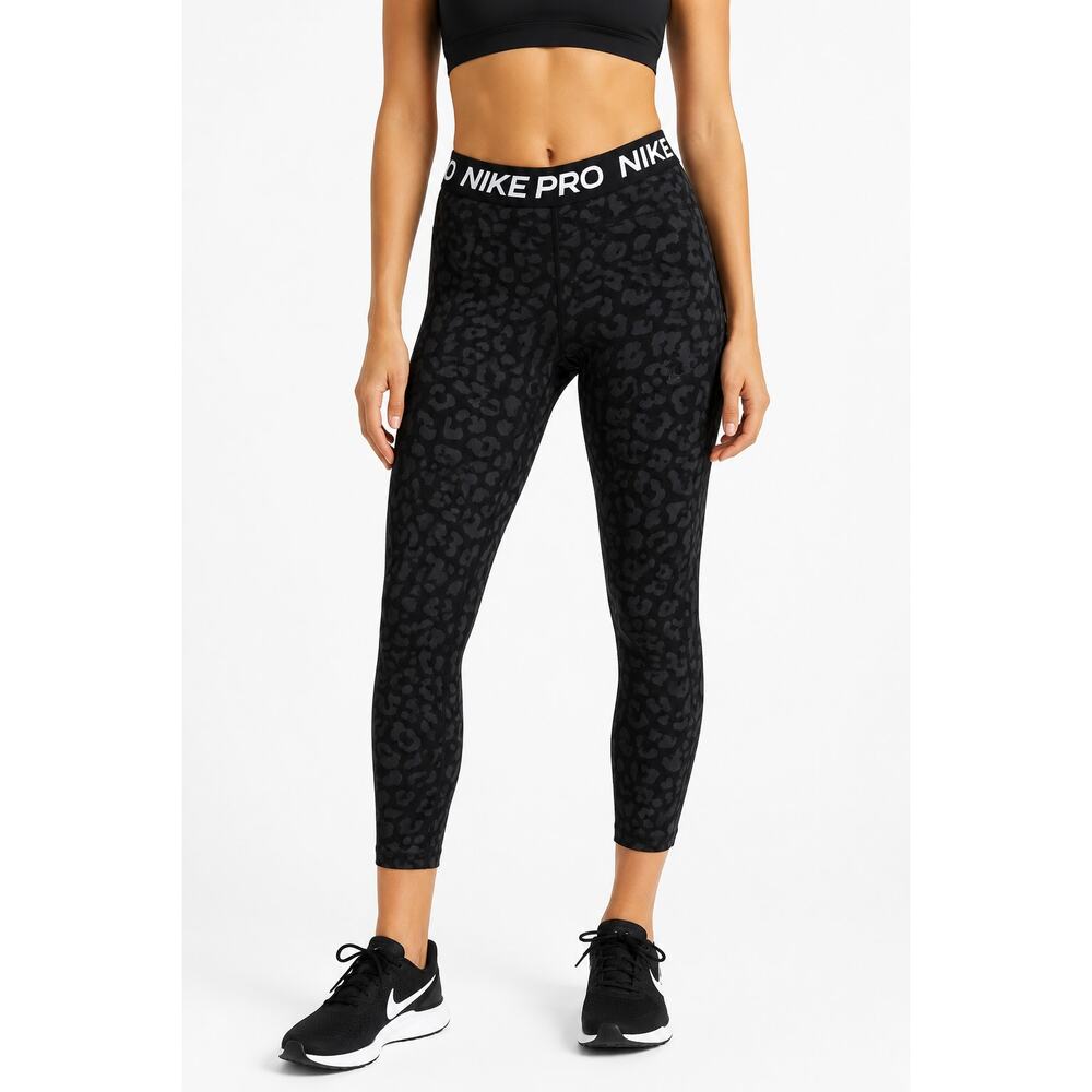 Nike Pro Dri-FIT Leopard Print 7/8 Leggings NWT Black High Rise Training Pants S